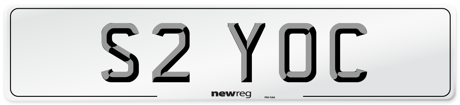 S2 YOC Number Plate from New Reg